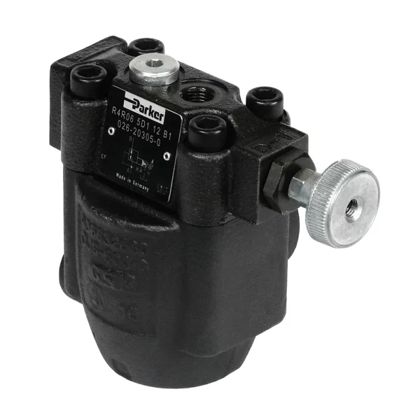 Parker Series R4R / R4R*P2 Pilot Operated Pressure Reducing Valve, In-line Mounting