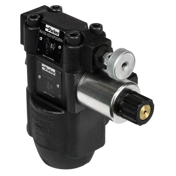 Parker Series R4V / R4V*P2 Pilot Operated Pressure Relief Valve, In-line Mounting